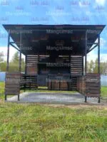 Премиальная беседка с мангалом Комфорт с прямой крышей