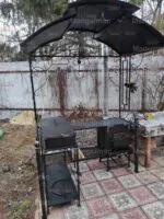 Мангал с крышей Модерн с выдвижной жаровней