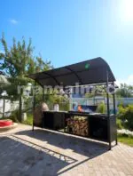 Мангал с крышей лофт Мария с местом под тандыр